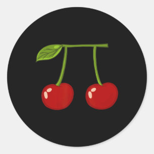 Cherry Pi Funny Pi Day Cherry Pie Pun Cherry Pi Ronde Sticker