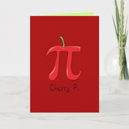 Cherry Pi - Pi Day Wiskunde Wenskaart Kaart (Voorkant)