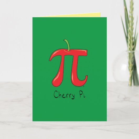 Cherry Pi - Pi Day Wiskunde Wenskaart Kaart (Voorkant)
