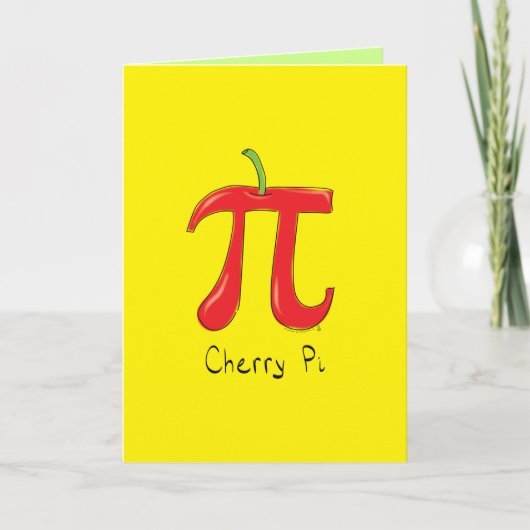 Cherry Pi - Pi Day Wiskunde Wenskaart Kaart (Voorkant)