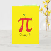 Cherry Pi - Pi Day Wiskunde Wenskaart Kaart (Gele Bloem)