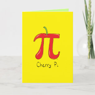 Cherry Pi - Pi Day Wiskunde Wenskaart Kaart