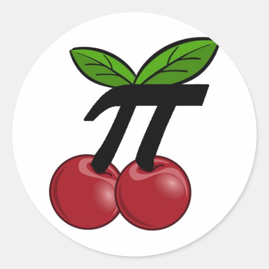 Cherry Pi Ronde Sticker (Voorkant)