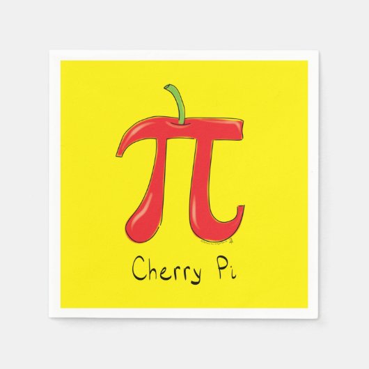 Cherry Pi Schattigee Wiskunde Pi Day Party servett Servet (Voorkant)
