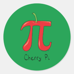 Cherry Pi Symbol Wiskunde Teacher Funny Ronde Sticker