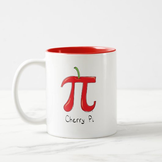 Cherry Pi Symbol Wiskunde Teacher Funny Tweekleurige Koffiemok (Links)