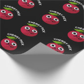 Cherry Pick Funny Fruit Pun Dark BG Cadeaupapier (Hoek)