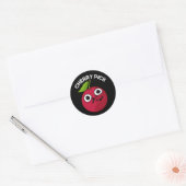 Cherry Pick Funny Fruit Pun Dark BG Ronde Sticker (Envelop)