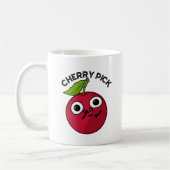 Cherry Pick Funny Fruit Pun Koffiemok (Links)