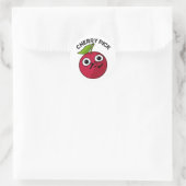 Cherry Pick Funny Fruit Pun Ronde Sticker (Tas)