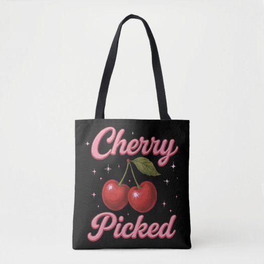 Cherry Picked Pink Sparkle Retro Glam Tote Bag (Voorkant)