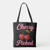 Cherry Picked Pink Sparkle Retro Glam Tote Bag (Achterkant)