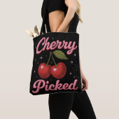 Cherry Picked Pink Sparkle Retro Glam Tote Bag (Dichtbij)