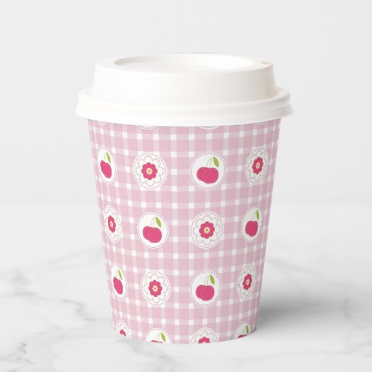 Cherry Picnic Paper Cups Papieren Bekers (Voorkant)