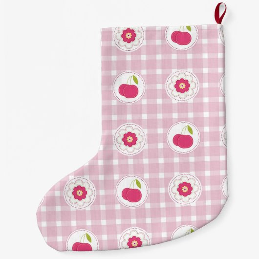 Cherry Picnic Stocking Grote Kerstsok (Achterkant)