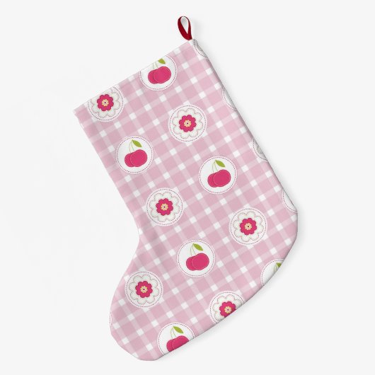 Cherry Picnic Stocking Grote Kerstsok (Achterkant (Hangend))