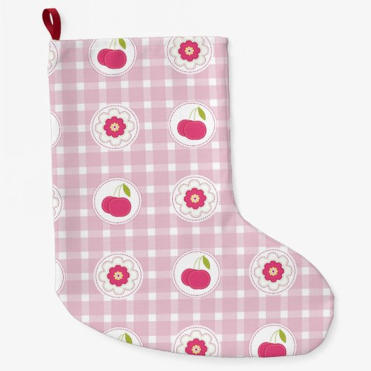 Cherry Picnic Stocking Grote Kerstsok (Voorkant)