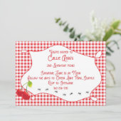 Cherry Picnic Uitnodiging (Staand voorkant)