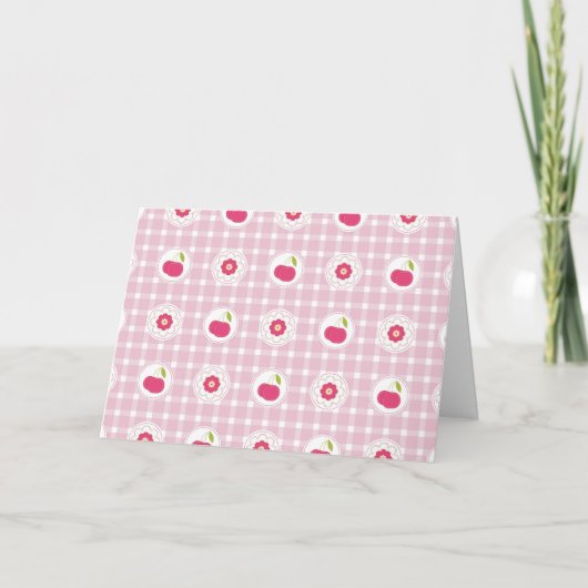 Cherry Picnic Wenskaart (blanco) Bedankkaart (Voorkant)