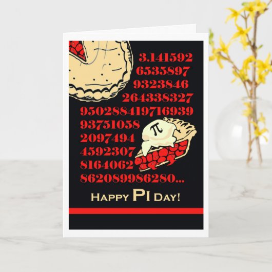 Cherry Pie Ala Mode for Pi Day Kaart (Gele Bloem)