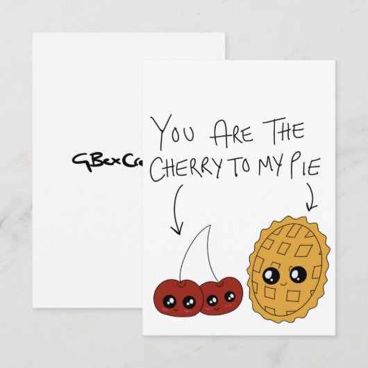 Cherry pie bedankkaart (Voorkant / Achterkant)