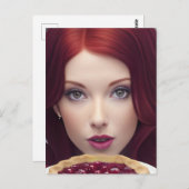 Cherry Pie Goddess Woman fantasy art Briefkaart (Voorkant / Achterkant)
