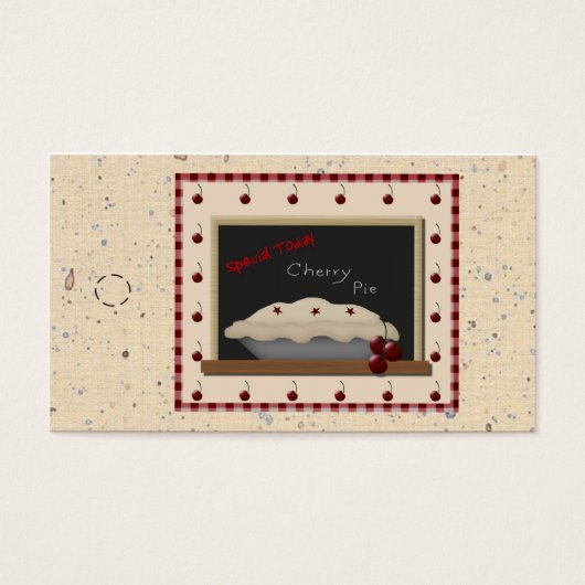 Cherry Pie Hang Label Visitekaartje (Voorkant)