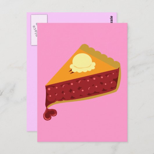 Cherry Pie Heart Briefkaart (Voorkant / Achterkant)