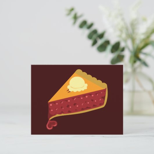 Cherry Pie Heart Briefkaart (Staand voorkant)