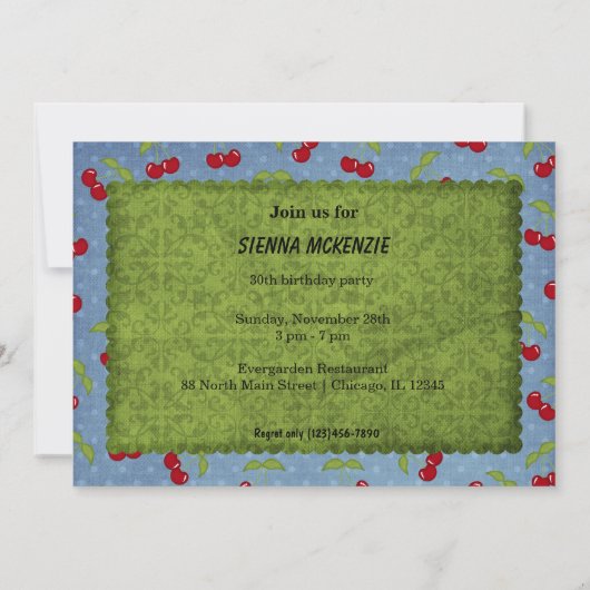 Cherry Pie Kaart (Achterkant)