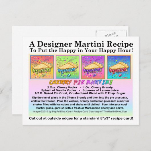 Cherry Pie Martini Recipe Kaart Briefkaart (Voorkant / Achterkant)