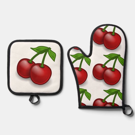 Cherry Pie Ovenwant & Pannenlap Set (Voorkant)