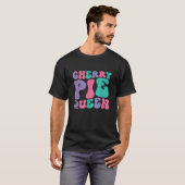 Cherry Pie Queen Womens Retro Wavy Groovy T-shirt (Voorkant volledig)