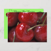 Cherry Pie Recept Fruit Snoepjes Dessert Cook Briefkaart (Voorkant / Achterkant)