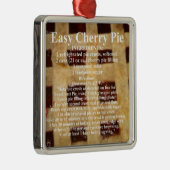 Cherry Pie Recept Metalen Ornament (Rechts)