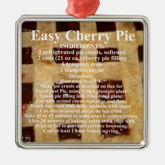 Cherry Pie Recept Metalen Ornament (Voorkant)