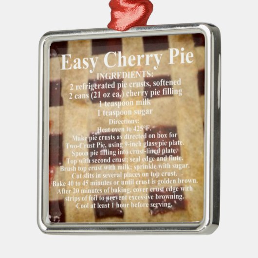 Cherry Pie Recept Metalen Ornament (Links)