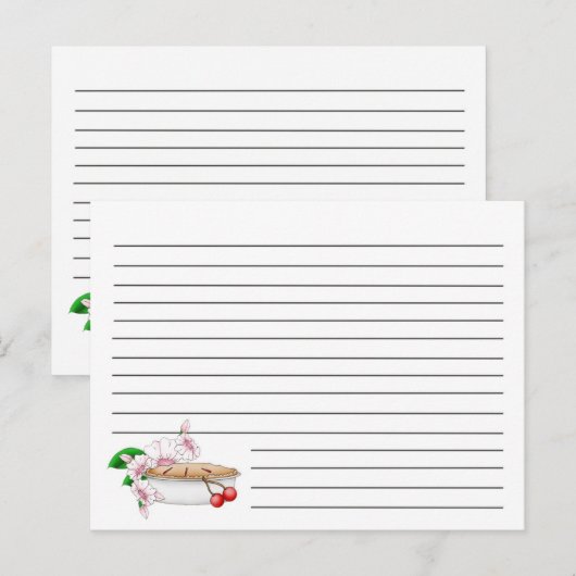 Cherry Pie Recipe Card Briefkaart (Voorkant / Achterkant)