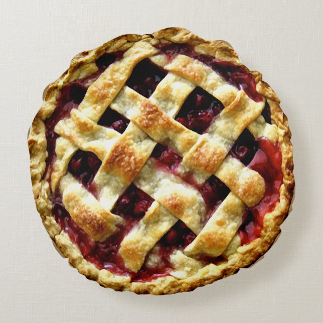 Cherry Pie Rond Kussen (Achterkant)