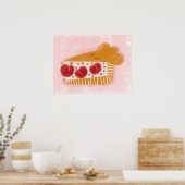 Cherry Pie Slice Poster kunst aan de muur (Keuken)