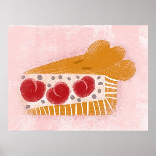 Cherry Pie Slice Poster kunst aan de muur (Voorkant)