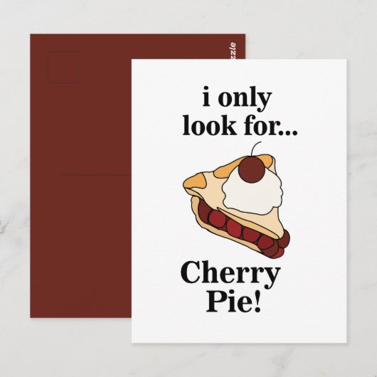 Cherry Pie Sweet Funny Briefkaart (Voorkant / Achterkant)