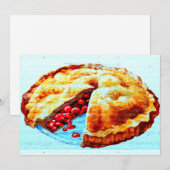 cherry pie-uitnodiging kaart (Voorkant / Achterkant)