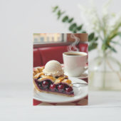 Cherry Pie, Vanilla Ice Cream & Koffie Briefkaart (Staand voorkant)