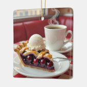 Cherry Pie, Vanilla Ice Cream & Koffie Keramisch Ornament (Links)