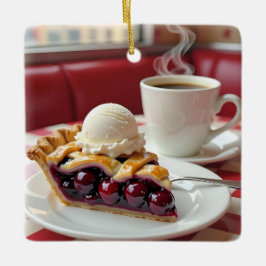 Cherry Pie, Vanilla Ice Cream & Koffie Keramisch Ornament