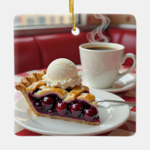 Cherry Pie, Vanilla Ice Cream & Koffie Keramisch Ornament