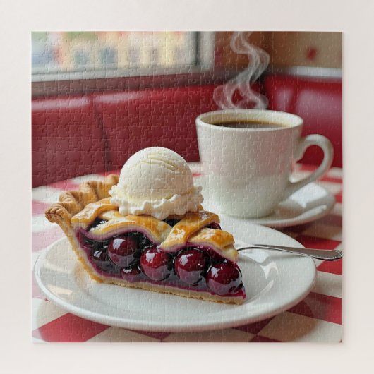 Cherry Pie, Vanilla Ice Cream & Koffie Legpuzzel (Verticaal)
