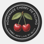 Cherry pie vulling sticker voor zelfgemaakte recep (Voorkant)