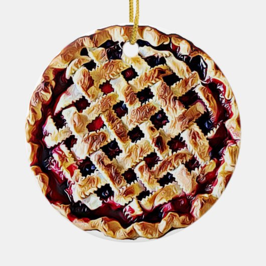 Cherry Pie Yummy Food Christmas Keramisch Ornament (Voorkant)